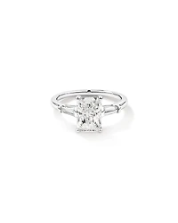 2.25 Carat TW Three Stone Radiant and Baguette Laboratory-Grown Diamond Engagement Ring in 14kt White Gold