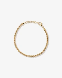 19cm (7.5") 3.3mm Width Semi-Solid Rope Bracelet in 10kt Yellow Gold