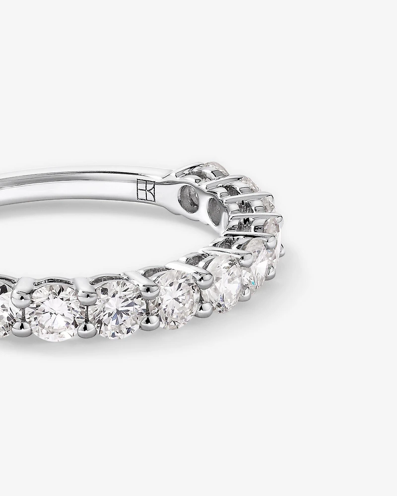 1.00 Carat TW Round Brilliant Laboratory-Grown Diamond Wedding Band in 14kt White Gold