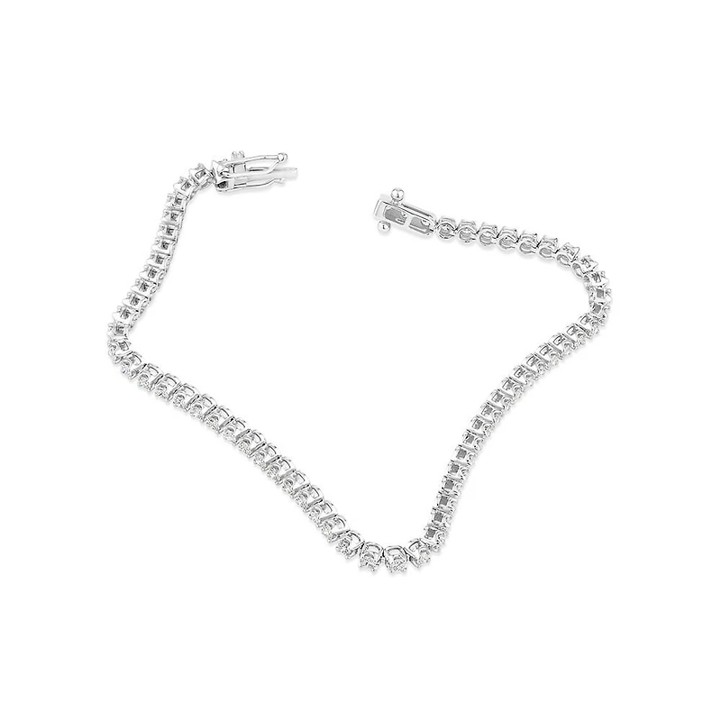 Bracelet tennis en diamants cultivés en laboratoire TW de 1,80 carat serti en or blanc 10 carats