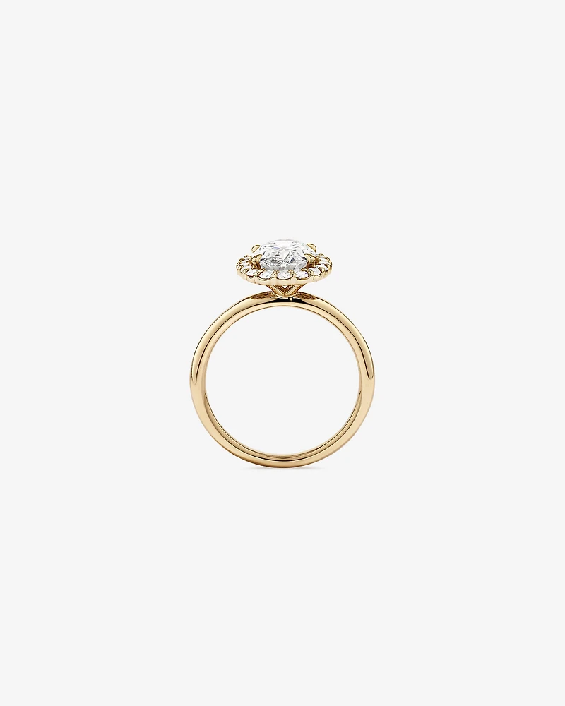 2.34 Carat TW Oval Cut Laboratory-Grown Diamond Halo Engagement Ring in 14kt Yellow Gold