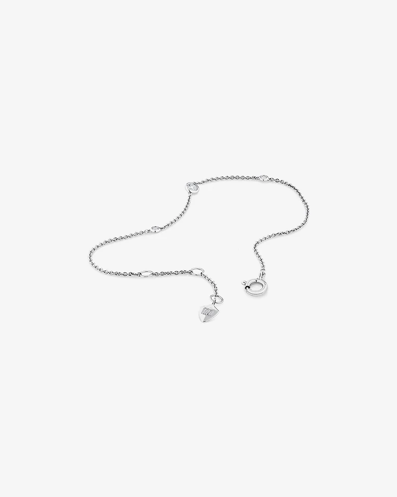 Bracelet en argent sterling avec diamants isolés totalisant 0,10 ct