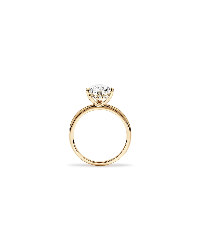 3.10 Carat TW Pear Cut Laboratory-Grown Diamond Solitaire Ring in 18kt Yellow Gold