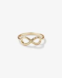 Bague infini ornée d'un diamant en or jaune 10kt