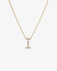"I" Initial Necklace with 0.10 Carat TW of Diamonds in 10kt Yellow Gold