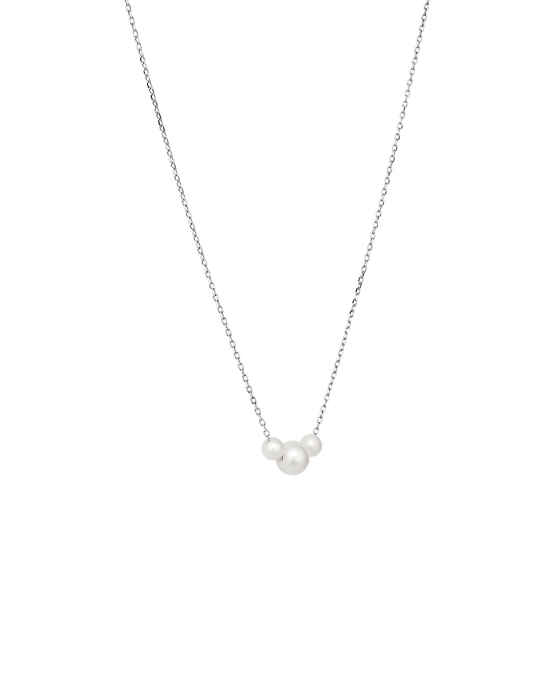 Ensemble boucles d'oreilles et collier de perles de culture d'eau douce en argent sterling