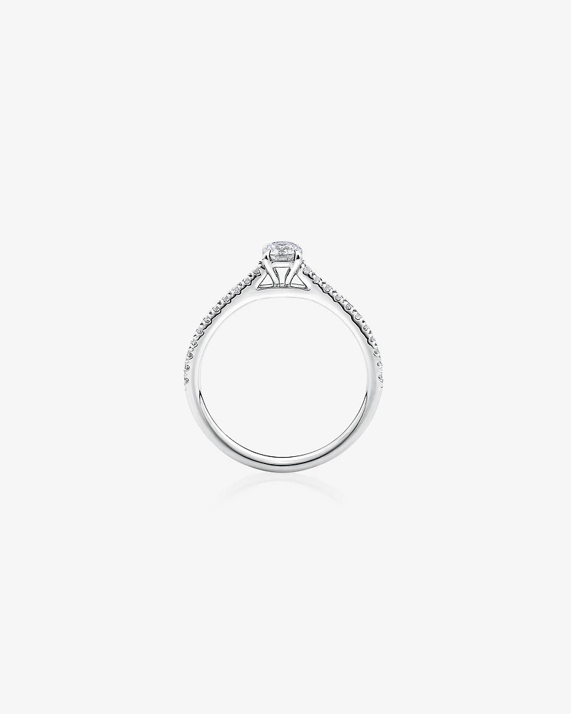 Bague de fiançailles en or blanc 14 K avec diamants totalisant 0,50 ct
