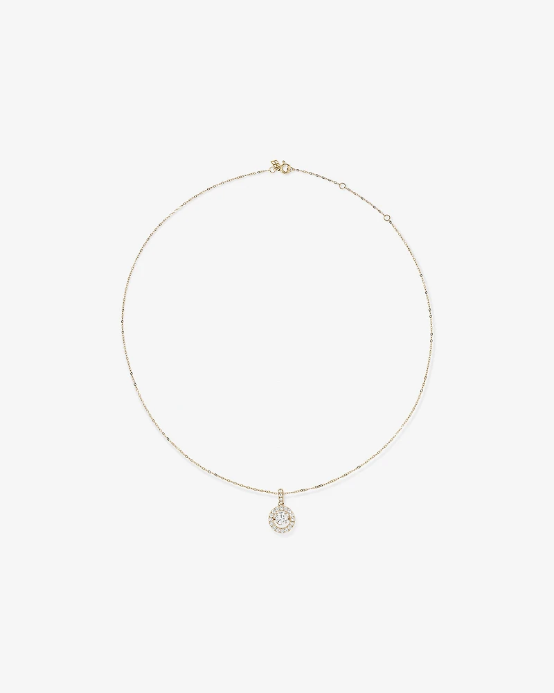 Lume Lab Round Pendant with 1.00 Carat TW of Laboratory-Grown Diamonds in 10kt Gold