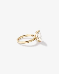 3.10 Carat TW Pear Cut Laboratory-Grown Diamond Solitaire Ring in 18kt Yellow Gold
