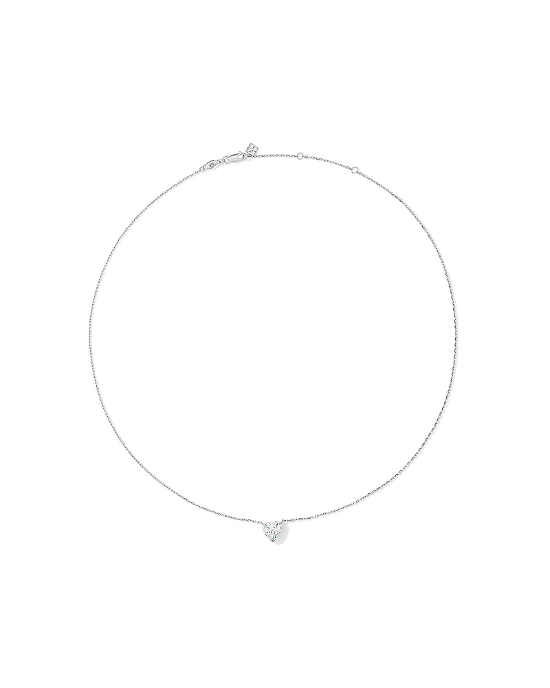 Ensemble de Boucles d'Oreilles Clous et Collier Coeur en Zircon Cubique en Argent Sterling