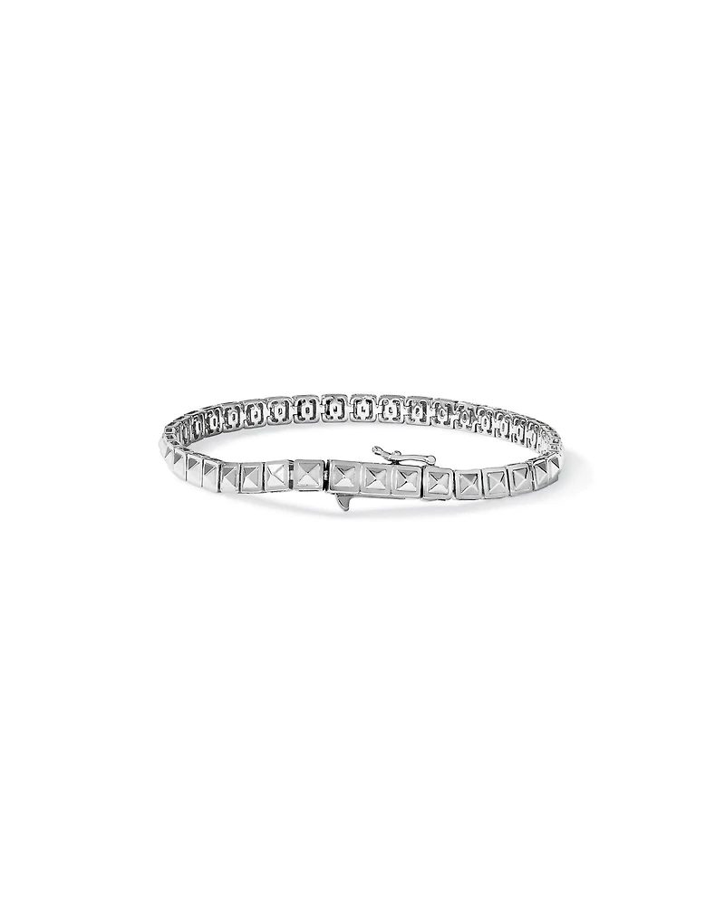 Men's 0.50 Carat TW Black and White Diamond Tennis Bracelet in Sterling Silver