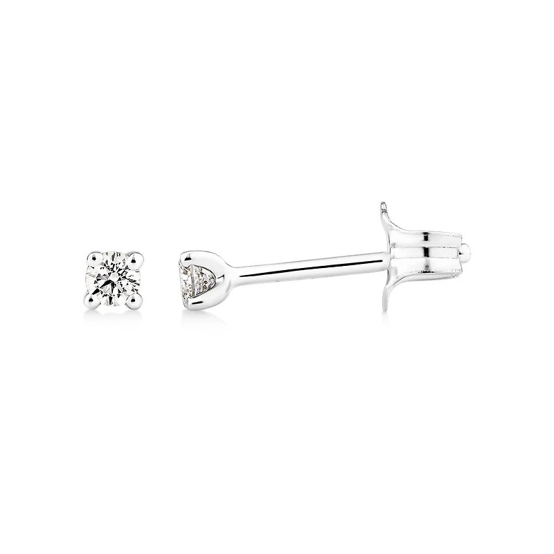 Solitaire Stud Earrings with 0.10ct TW Diamonds 10kt White Gold