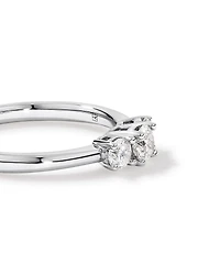 Bague en or blanc 14 carats avec diamants de 0,50 carat et 3 pierres Signature 101