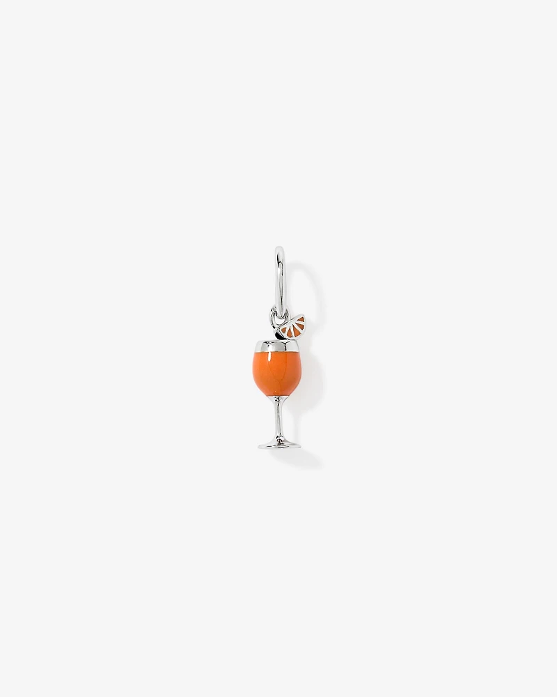 Pendentif Spritz en Argent Sterling avec Émail Orange