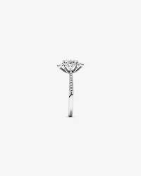 Bague de fiançailles en or blanc 14 K avec halo de diamants totalisant 0,79 ct