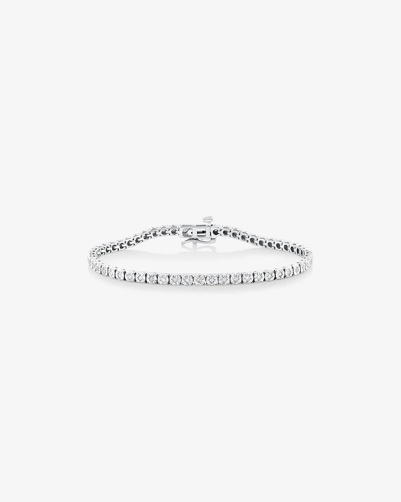 0.50 Carat TW Diamond Tennis Bracelet in Sterling Silver