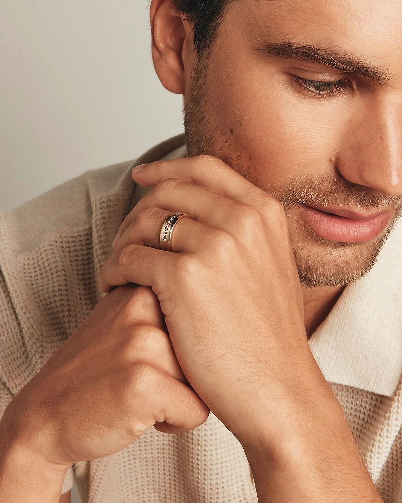 Bague pour homme avec 0,34 carat TW de diamants en or jaune 10kt