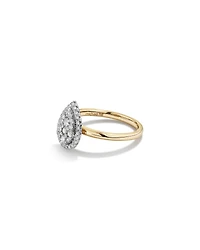 0,50 Carat TW Bague avec grappe de diamants en forme de poire en or jaune & blanc 14kt