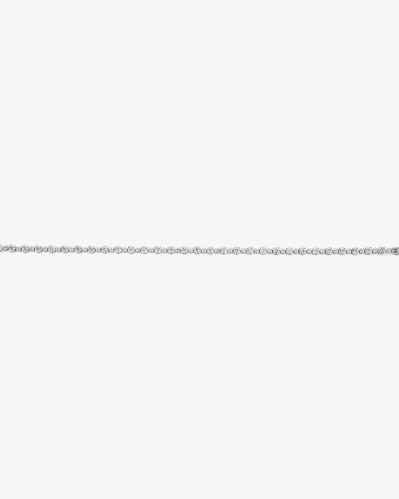19cm (7.4") Round Tennis Bracelet with Cubic Zirconia in Sterling Silver