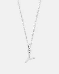 "Y" Initial Pendant in Sterling Silver