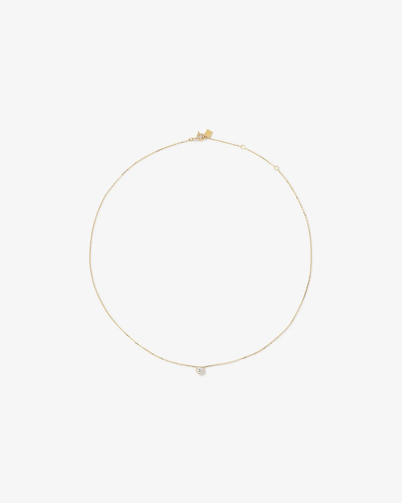 Pendentif rond TW à lunette brillante de 0,25 carat en or jaune 18 carats