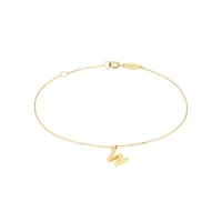 Collier à pendentif initiale W en or jaune 10 K