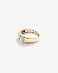 Bague en or jaune 10 K avec diamants à sertissage en bande totalisant 0,50 ct pour homme