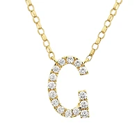 "G" Initial Necklace with 0.10 Carat TW of Diamonds in 10kt Yellow Gold