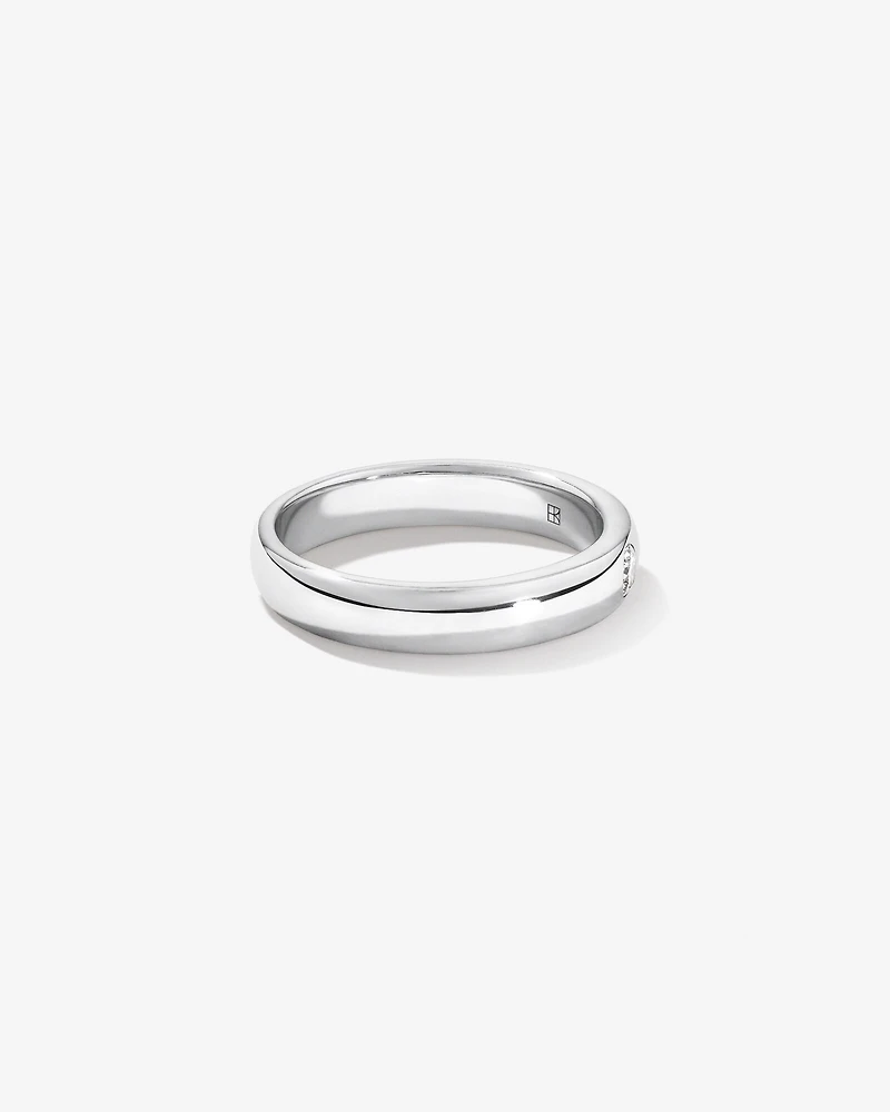 Alliance Duo avec Diamants Ronds Brillants de 0,10 Carat TW en Or Blanc 18 kt