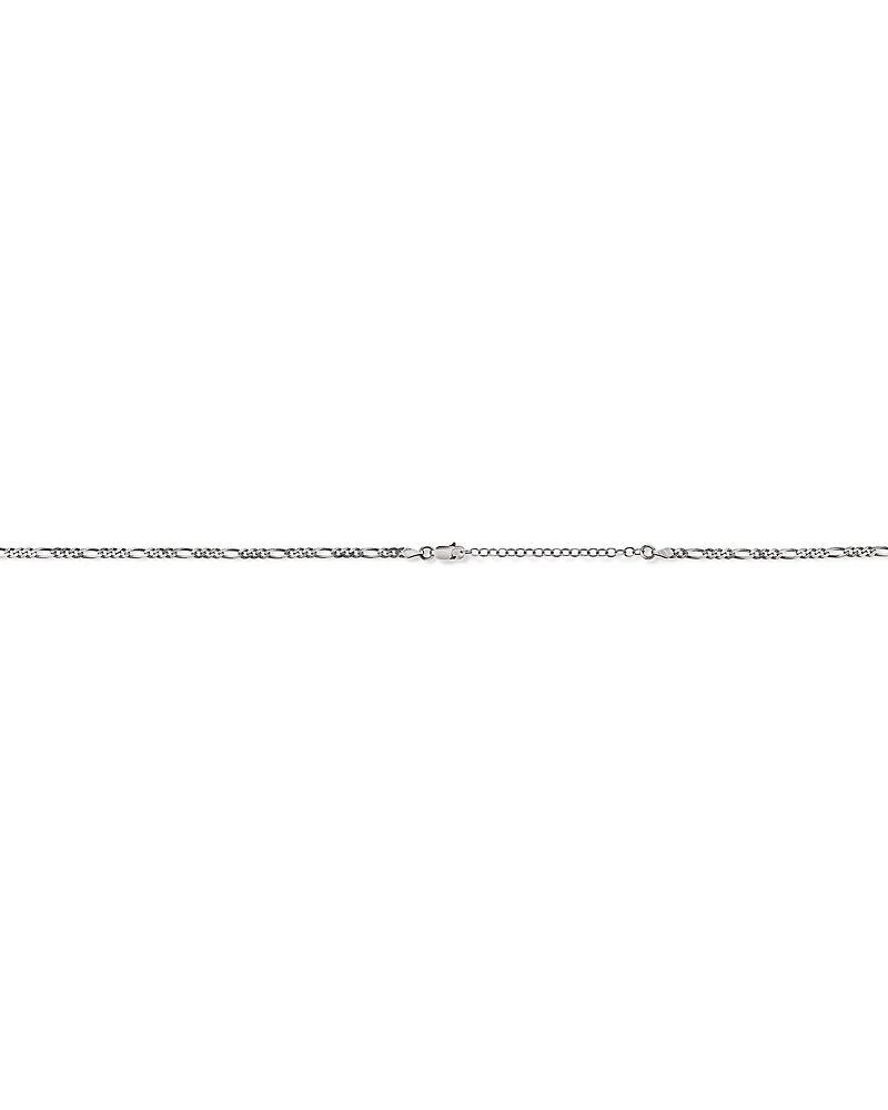 60cm (24") Oxidised Figaro Chain in Sterling Silver
