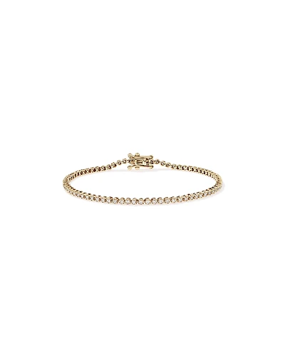 0.90 Carat TW Laboratory-Grown Diamond Tennis Bracelet 10kt Yellow Gold