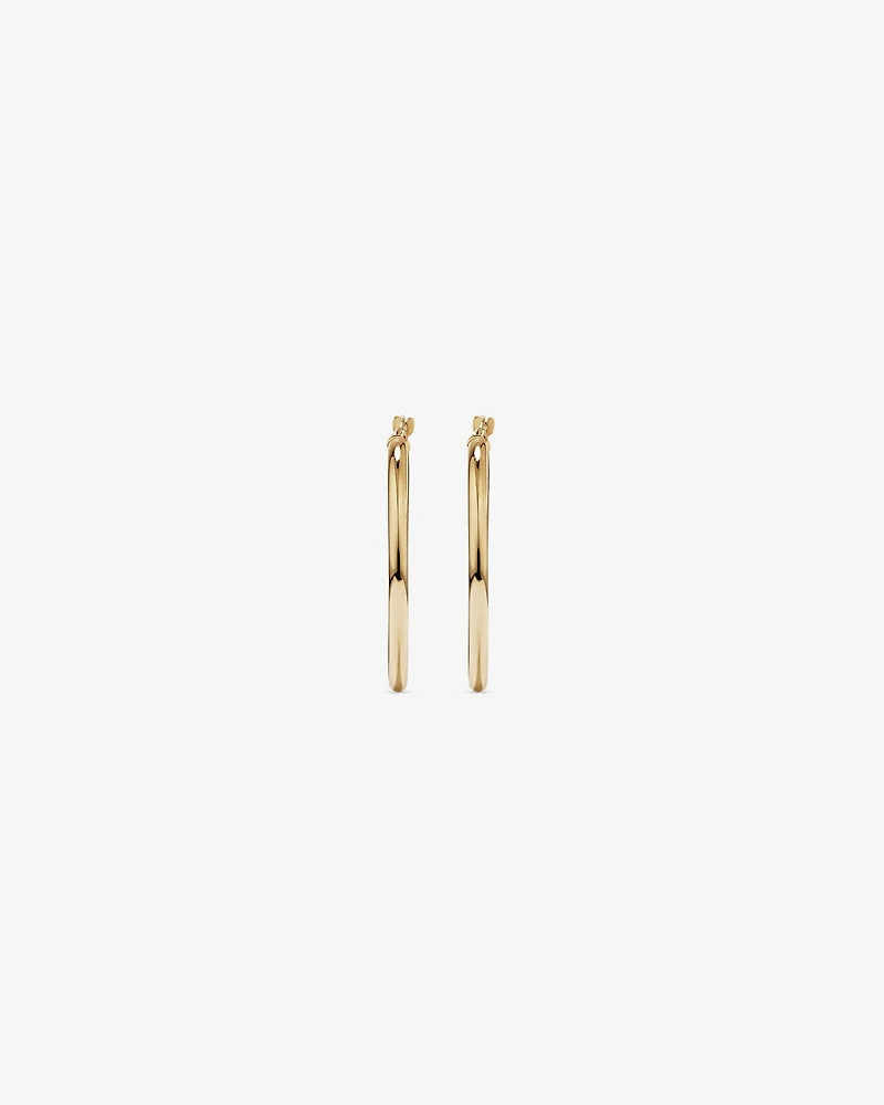 25mm Round Hoop Earrings 10kt Yellow Gold