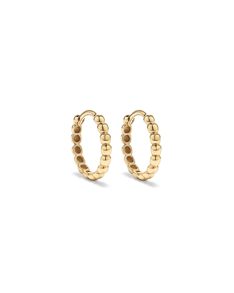 Créoles perlées 13,5 mm en or jaune 10 carats