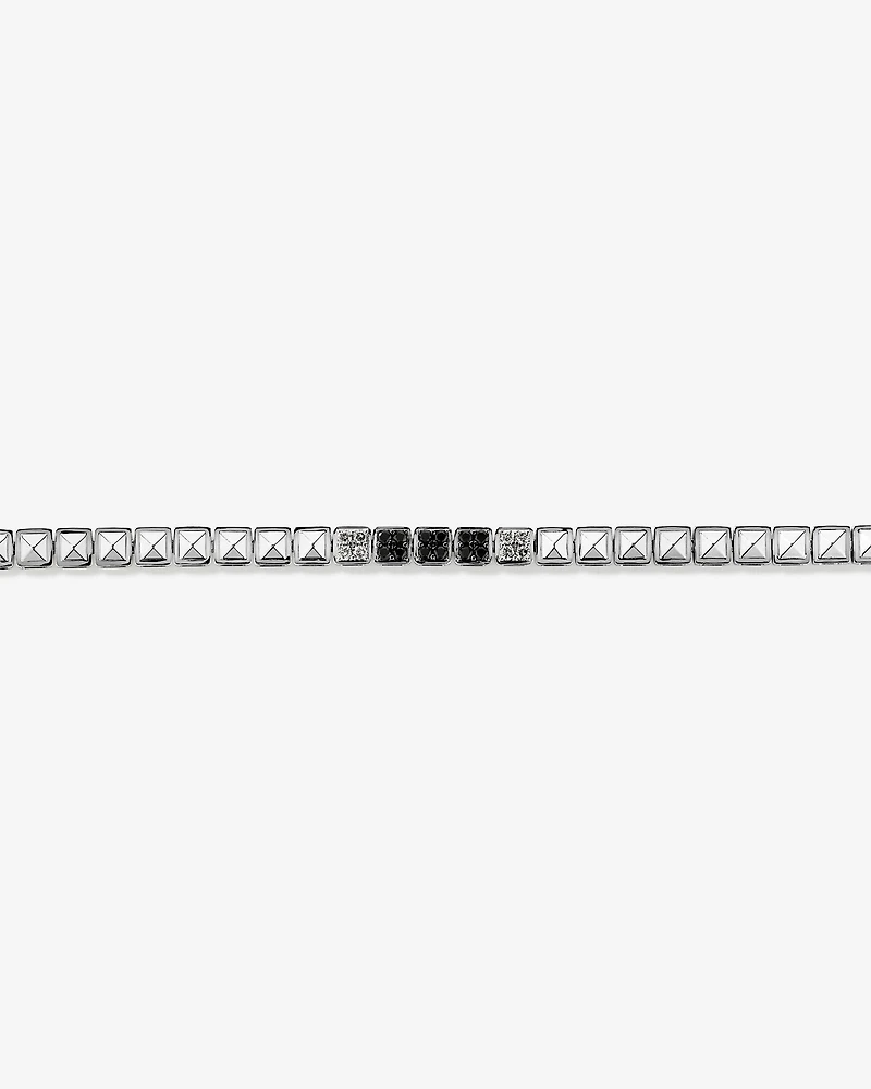 Men's 0.50 Carat TW Black and White Diamond Tennis Bracelet in Sterling Silver