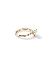 Bague de fiançailles solitaire ronde en diamant brillant de laboratoire TW de 1,50 carat en or jaune 14 carats