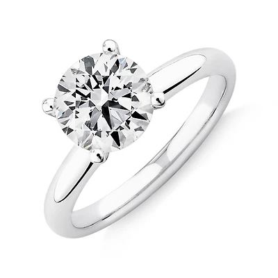 Bague de fiançailles solitaire Michael Hill avec un diamant de 2 carat TW et le Code d'Origine De Beers en or jaune et blanc 14 carats.