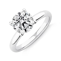 Bague de fiançailles solitaire Michael Hill avec un diamant de 2 carat TW et le Code d'Origine De Beers en or jaune et blanc 14 carats.