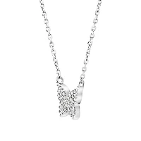 Butterfly Necklace with Diamonds in Sterling Silver