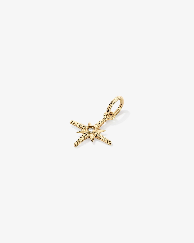 Diamond North Star Pendant in 10kt Yellow Gold