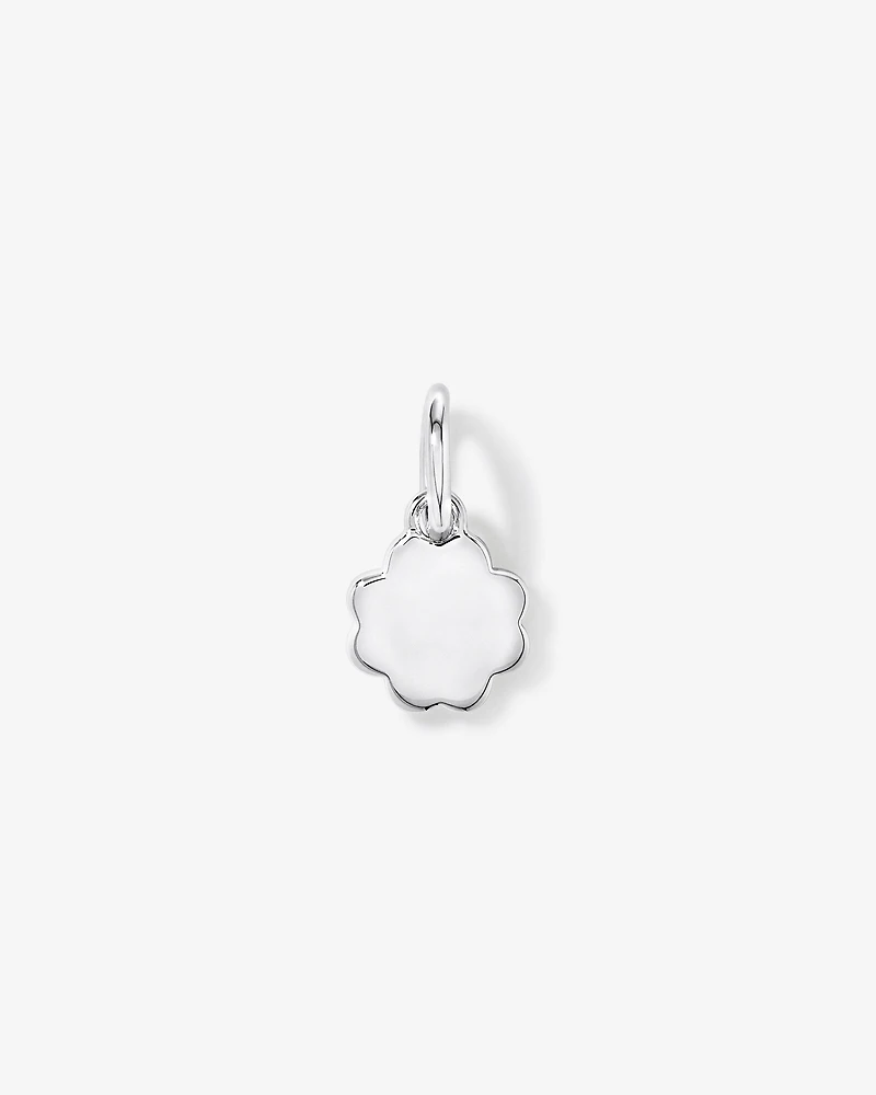 Green Clover Pendant with Diamond in Sterling Silver