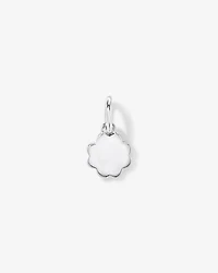 Green Clover Pendant with Diamond in Sterling Silver