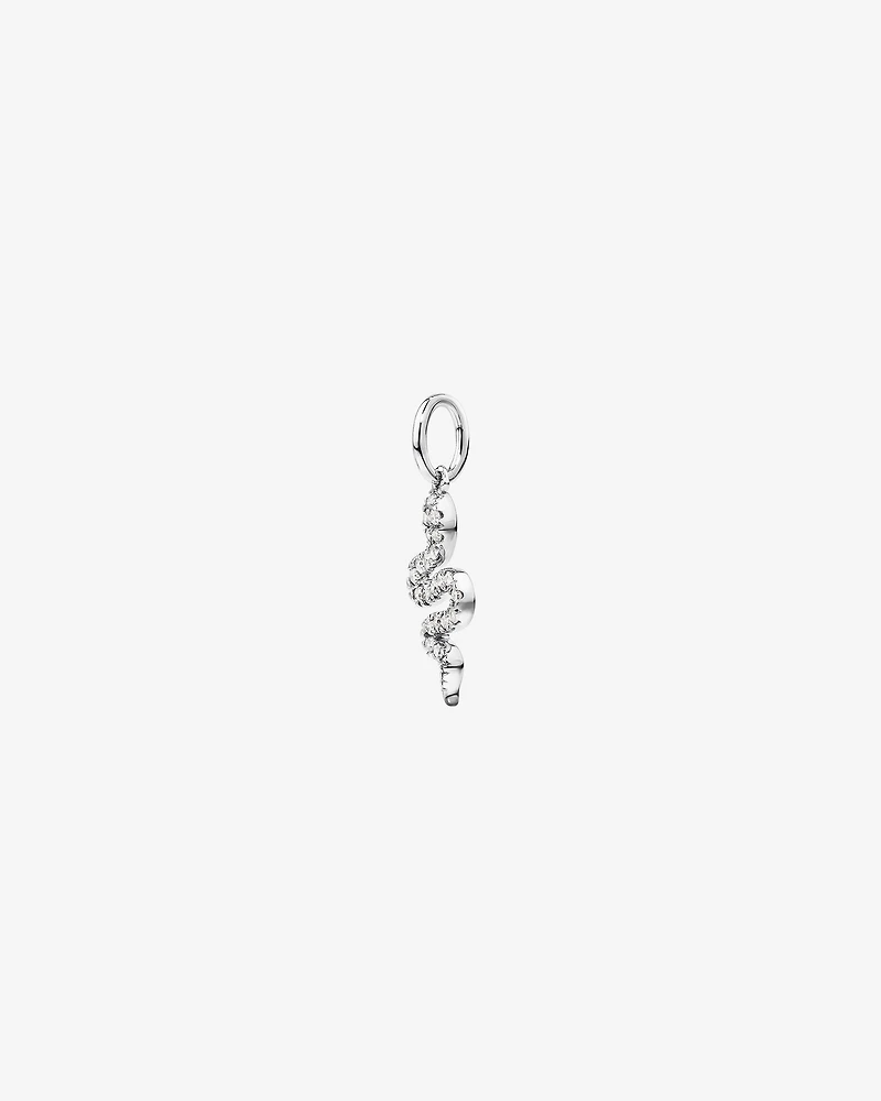 Pendentif serpent en diamant en or blanc 10 carats