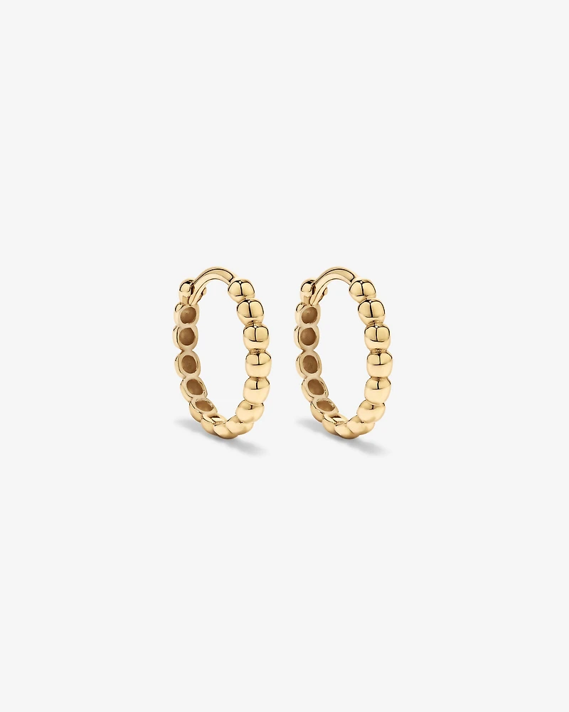 Créoles perlées 13,5 mm en or jaune 10 carats