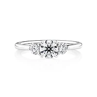 Bague de Fiançailles Trois Pierres Sir Michael Hill Designer avec 0,90 Carat TW de Diamants en Or Blanc 18kt