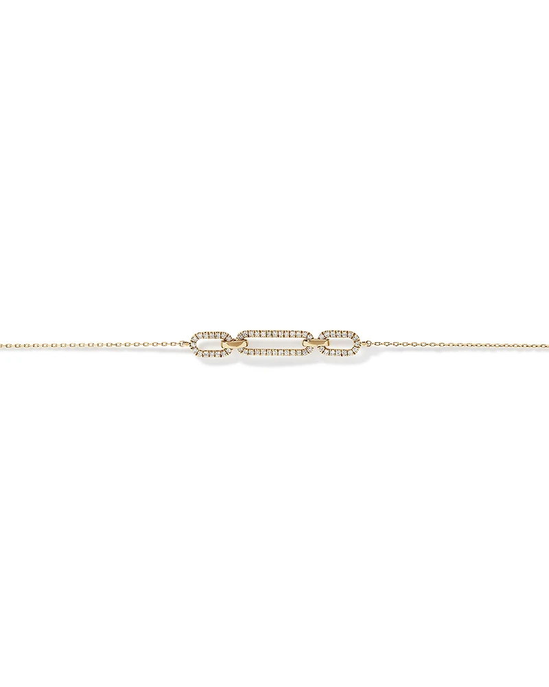 0.26 Carat TW Diamond Paperclip Bracelet in 10kt Yellow Gold