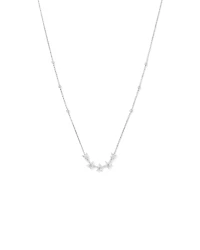 50cm (19.6") Floral Necklace with Cubic Zirconia in Sterling Silver