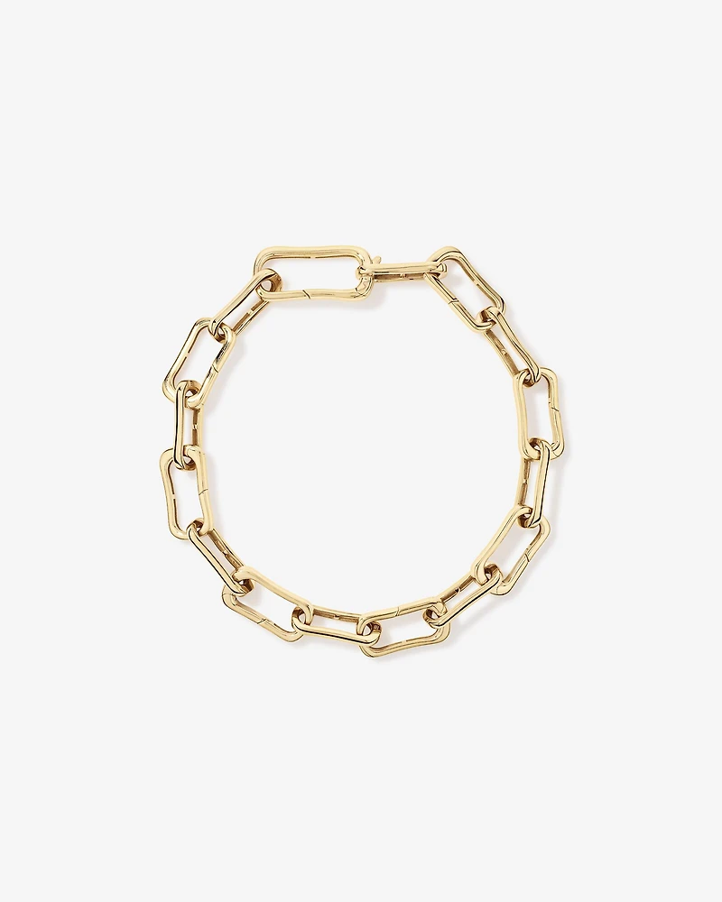Bracelet à maillons alternés avec clip de 20,5 cm (8,1 po) en or jaune 10 carats