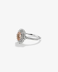 Bague à halo de dentelle en or blanc 10 K avec morganite et diamants totalisant 0,50 ct