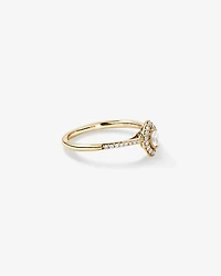Bague de promesse en or jaune 10 carats avec halo en diamant de coupe marquise de 0,20 carat TW
