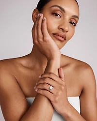 4,00 Carats Poids Total Bague De Fiançailles Solitaire En Diamant Rond Brillant Cultivé En Laboratoire, En Platine